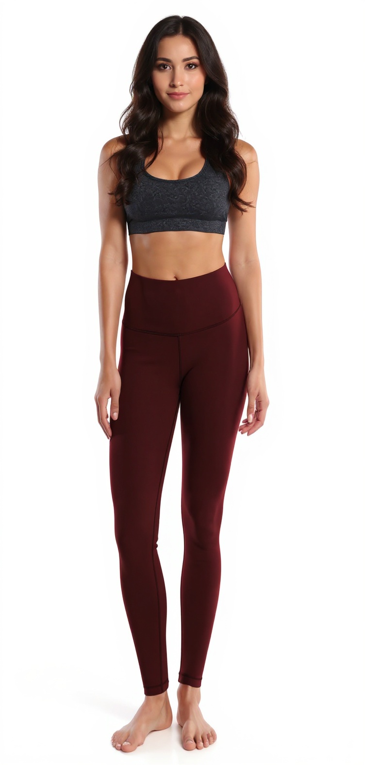 High-Waist Leggings in Cherryred — The Embossed Legging Edit style look